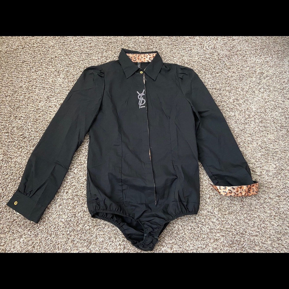 Woman’s Bodysuit Dress Shirt Sz Medium